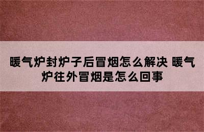 暖气炉封炉子后冒烟怎么解决 暖气炉往外冒烟是怎么回事